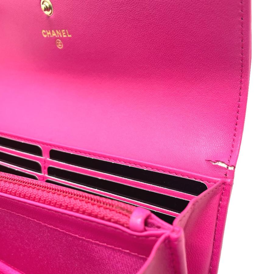 CHANEL シャネル A80286 ボーイシャネル 財布 ラウンドファスナー ロングウォレット 革小物 マトラッセ 長財布 ピンク レディース【中古】 | CHANEL | 04