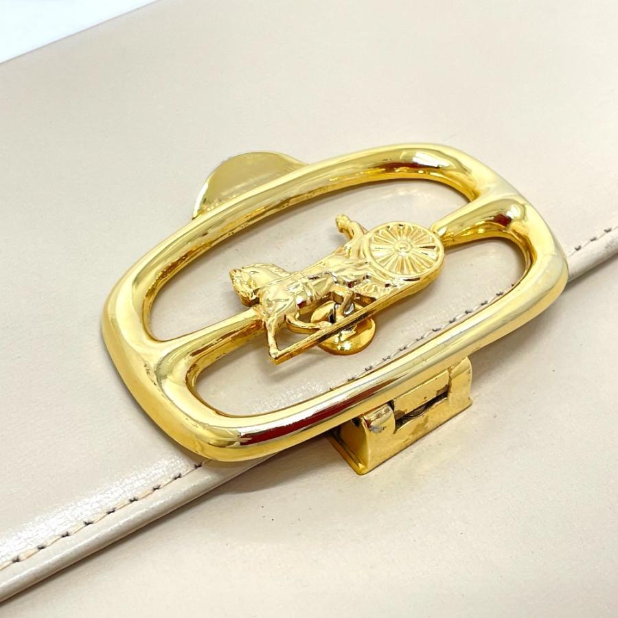CELINE セリーヌ 馬車金具 ヴィンテージ 肩掛け セミショルダーバッグ レザー レディース ベージュ×ゴールド金具 | CELINE | 08
