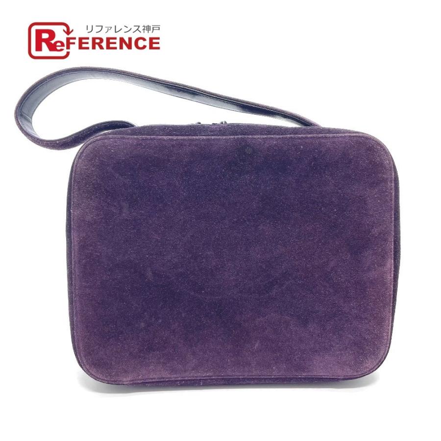 CHANEL シャネル CC ココマーク スクエアバッグ ファッション小物 手提げ ハンドバッグ スエード パープル レディース【中古】 | CHANEL