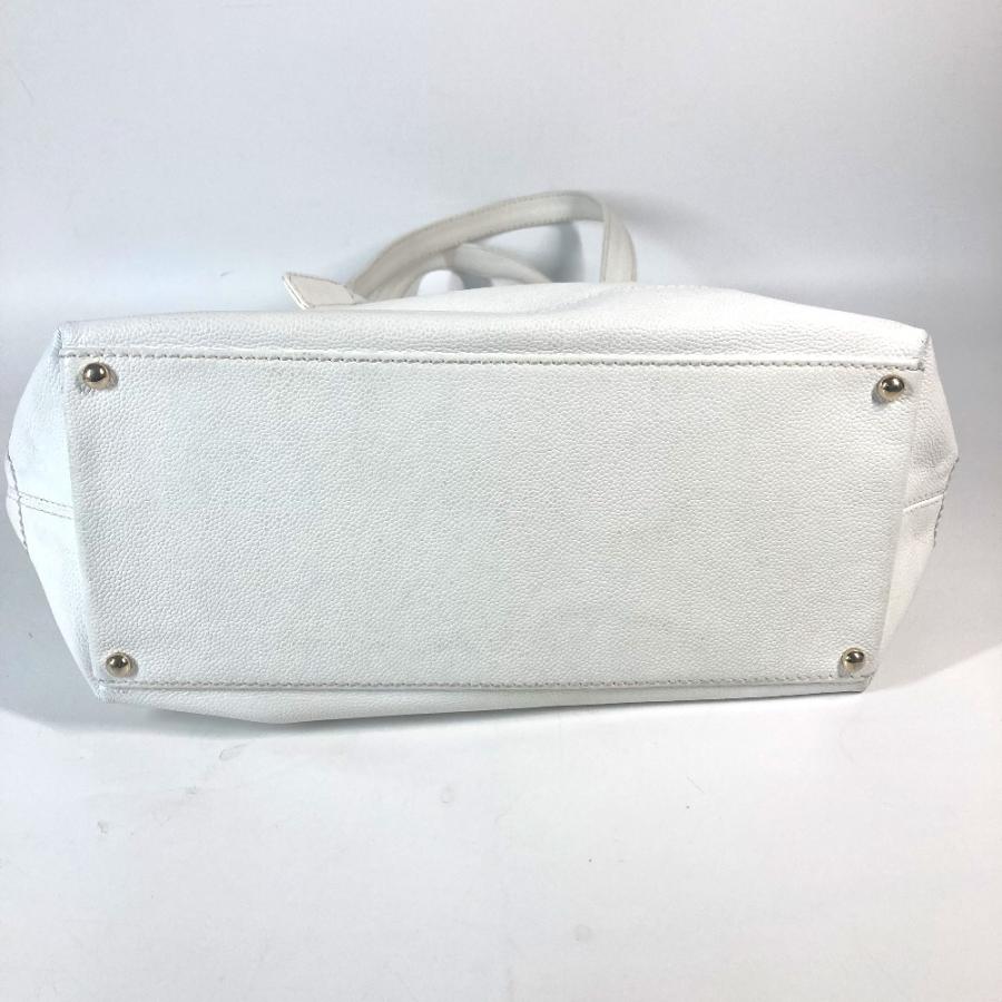 CHANEL シャネル CC ココマーク 巾着 ハンドバッグ セミショルダーバッグ トートバッグ キャビアスキン ホワイト レディース【中古】 | CHANEL | 04