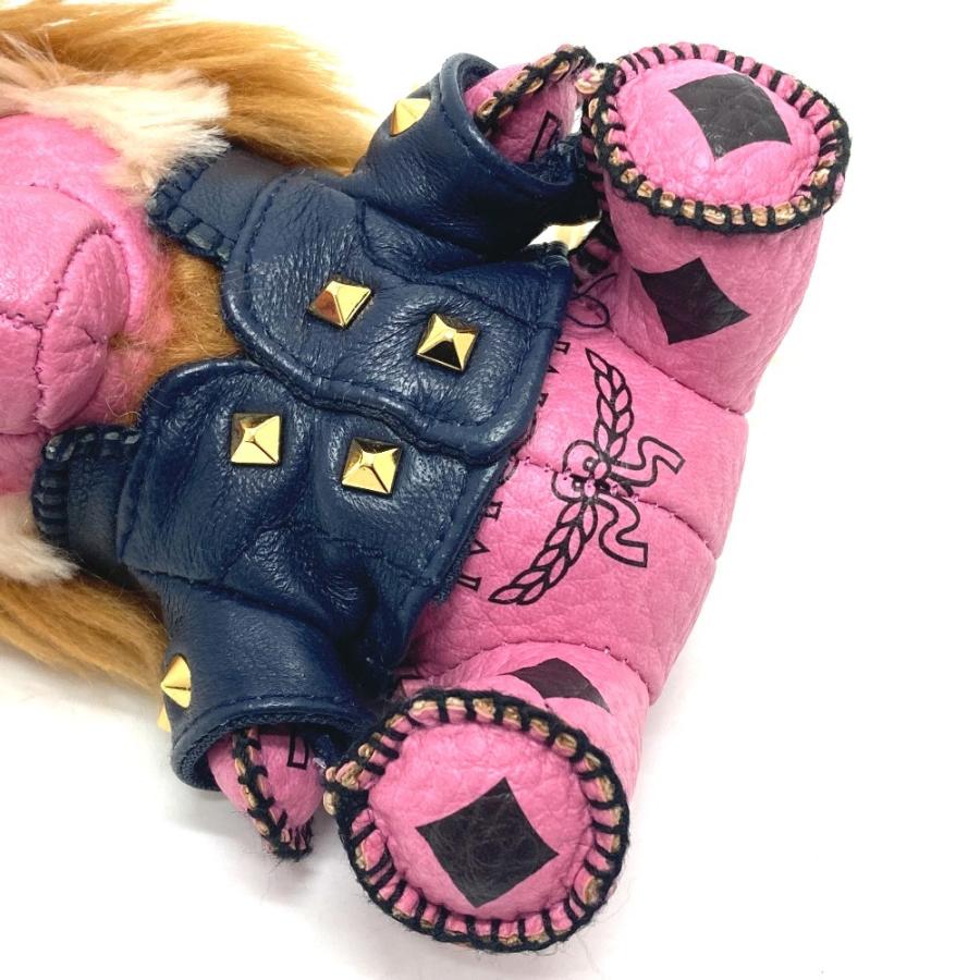 MCM エムシーエム ピンク クマ型 キーホルダー キーリング バッグ