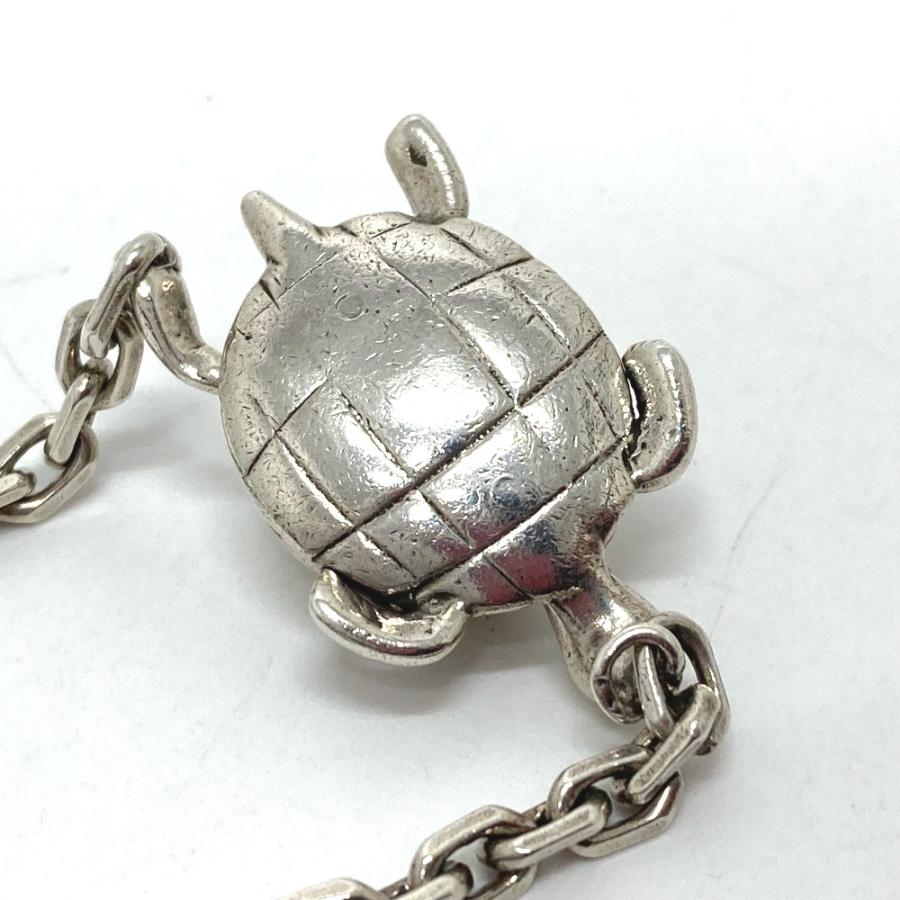 HERMES シルバー製亀のキーホルダー 良好品 HERMES エルメス タートル 亀 モチーフ 925 シルバー