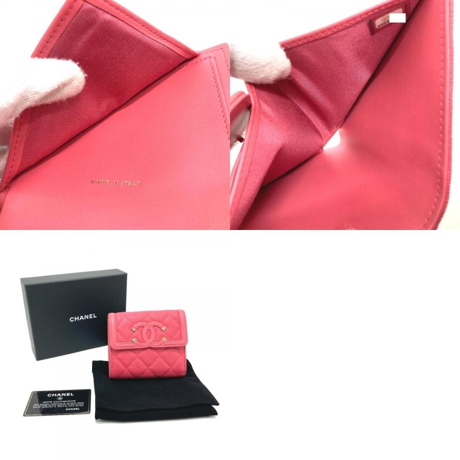 【美品】CHANEL マトラッセ　キャビアスキン ポーチ　 ピンク 財布 ♥ ㉗ 中古・古着通販】CHANEL (シャネル) キャビアスキンマトラッセ2