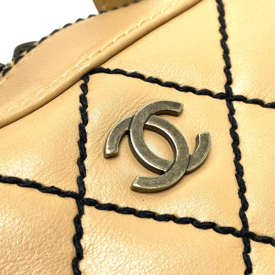 CHANEL シャネル CC ココマーク ワイルドステッチ ヴィンテージ トートバッグ ハンドバッグ ラムスキン ベージュ レディース【中古】 | CHANEL | 06