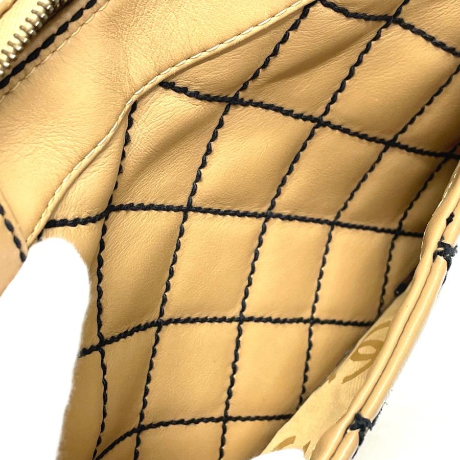 CHANEL シャネル CC ココマーク ワイルドステッチ ヴィンテージ トートバッグ ハンドバッグ ラムスキン ベージュ レディース【中古】 | CHANEL | 08