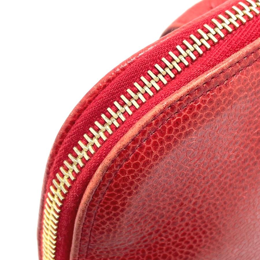 CHANEL シャネル CC ココマーク ボールチャーム トートバッグ ショルダーバッグ キャビアスキン レッド レディース【中古】 | CHANEL | 05