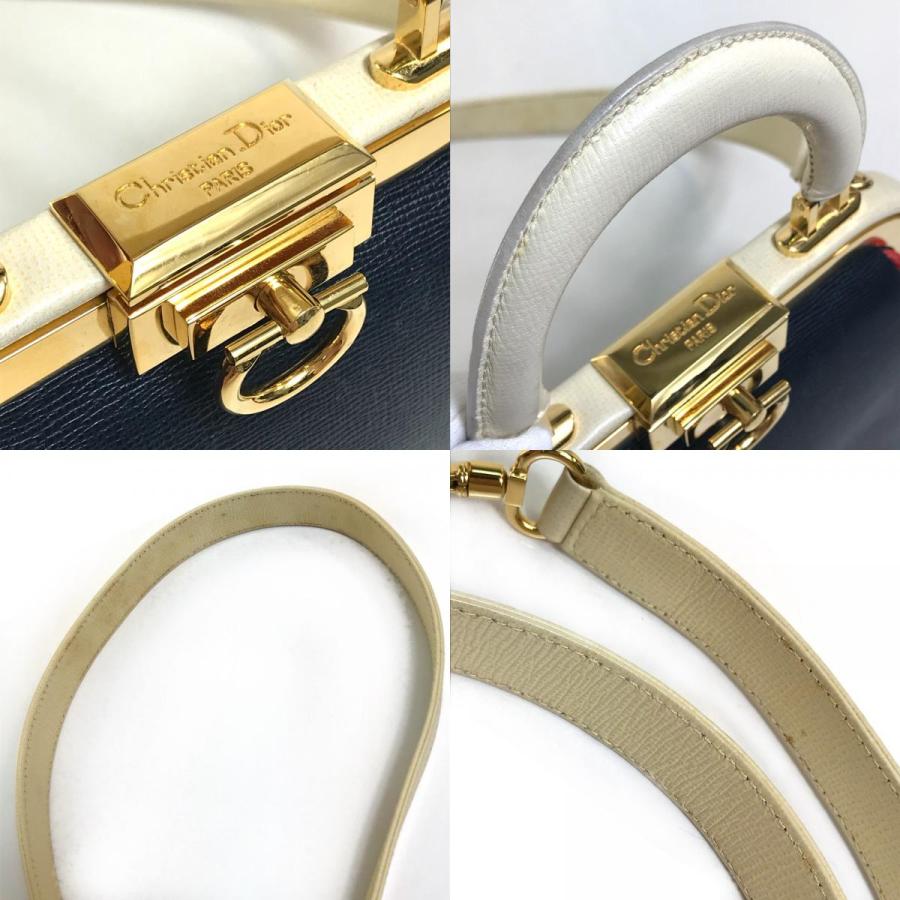 Christian Dior クリスチャンディオール トリコロール がま口 2WAY 