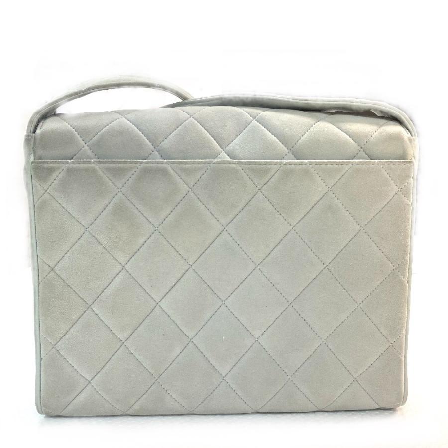 CHANEL シャネル CC ココマーク マトラッセ 肩掛け フラップ ショルダーバッグ スエード ライトブルーグレー系 レディース【中古】 | CHANEL | 01