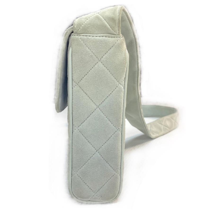 CHANEL シャネル CC ココマーク マトラッセ 肩掛け フラップ ショルダーバッグ スエード ライトブルーグレー系 レディース【中古】 | CHANEL | 02