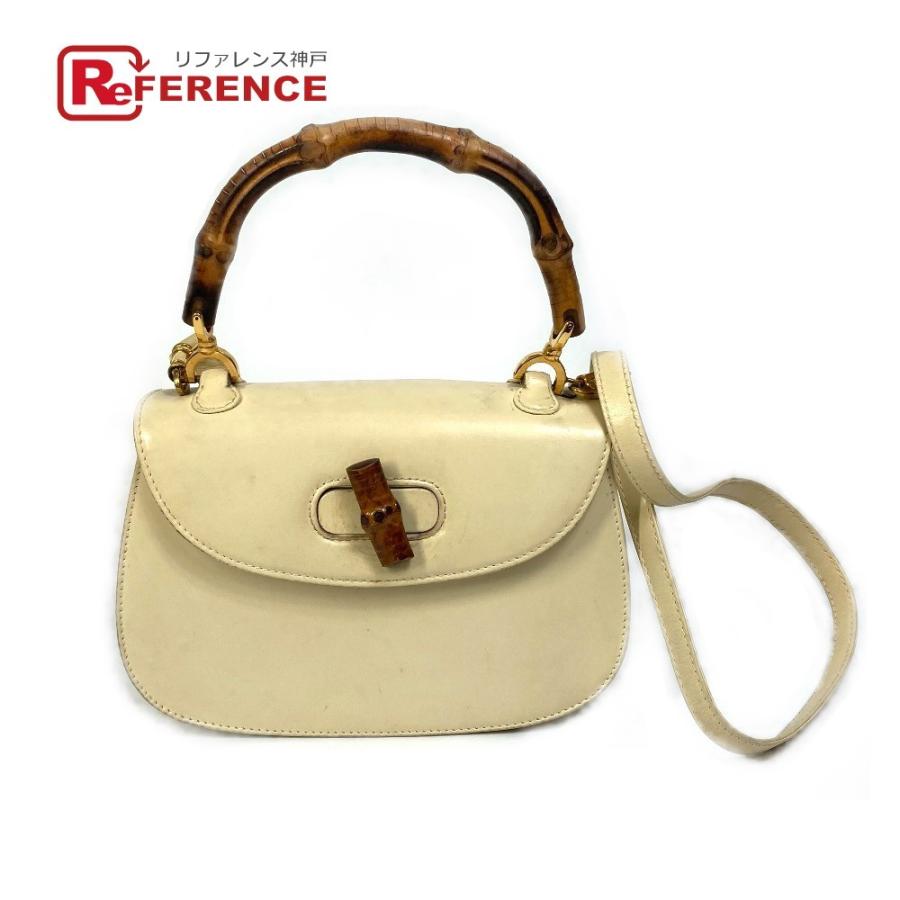 GUCCI グッチ 000.2406.0188 ワンハンドル バンブー 2WAY ショルダーバッグ 斜め掛け ハンドバッグ レザー クリーム系  レディース【中古】 :O-220510-2:リファレンス コレクション - 通販 - Yahoo!ショッピング