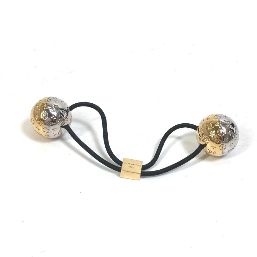 LOUIS VUITTON ルイヴィトン M80266 ナノグラム シュシュ プラネットLV ヘアゴム ゴールド／シルバー レディース【中古】 | LOUIS VUITTON | 01