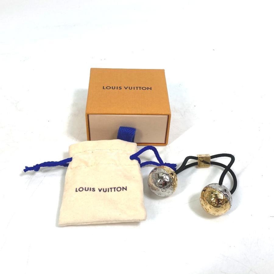 LOUIS VUITTON ルイヴィトン M80266 ナノグラム シュシュ プラネットLV ヘアゴム ゴールド／シルバー レディース【中古】 | LOUIS VUITTON | 09