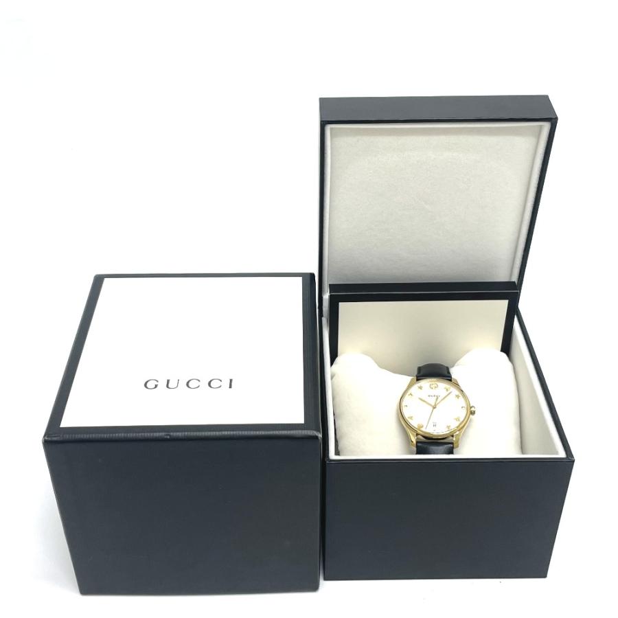 GUCCI グッチ YA126.4 マザーオブパール クォーツ デイト 腕時計 SS ゴールド レディース【中古】｜reference｜10