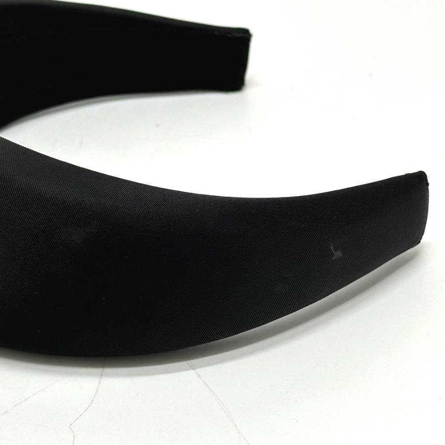 新品同様 PRADA プラダ ヘアアクセサリー ヘアバンド ヘッドバンド トライアングルロゴ カチューシャ ブラック レディース【中古】 | PRADA | 03