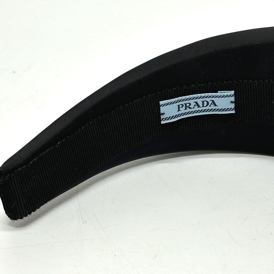 新品同様 PRADA プラダ ヘアアクセサリー ヘアバンド ヘッドバンド トライアングルロゴ カチューシャ ブラック レディース【中古】 | PRADA | 05
