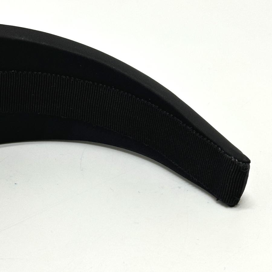 新品同様 PRADA プラダ ヘアアクセサリー ヘアバンド ヘッドバンド トライアングルロゴ カチューシャ ブラック レディース【中古】 | PRADA | 07