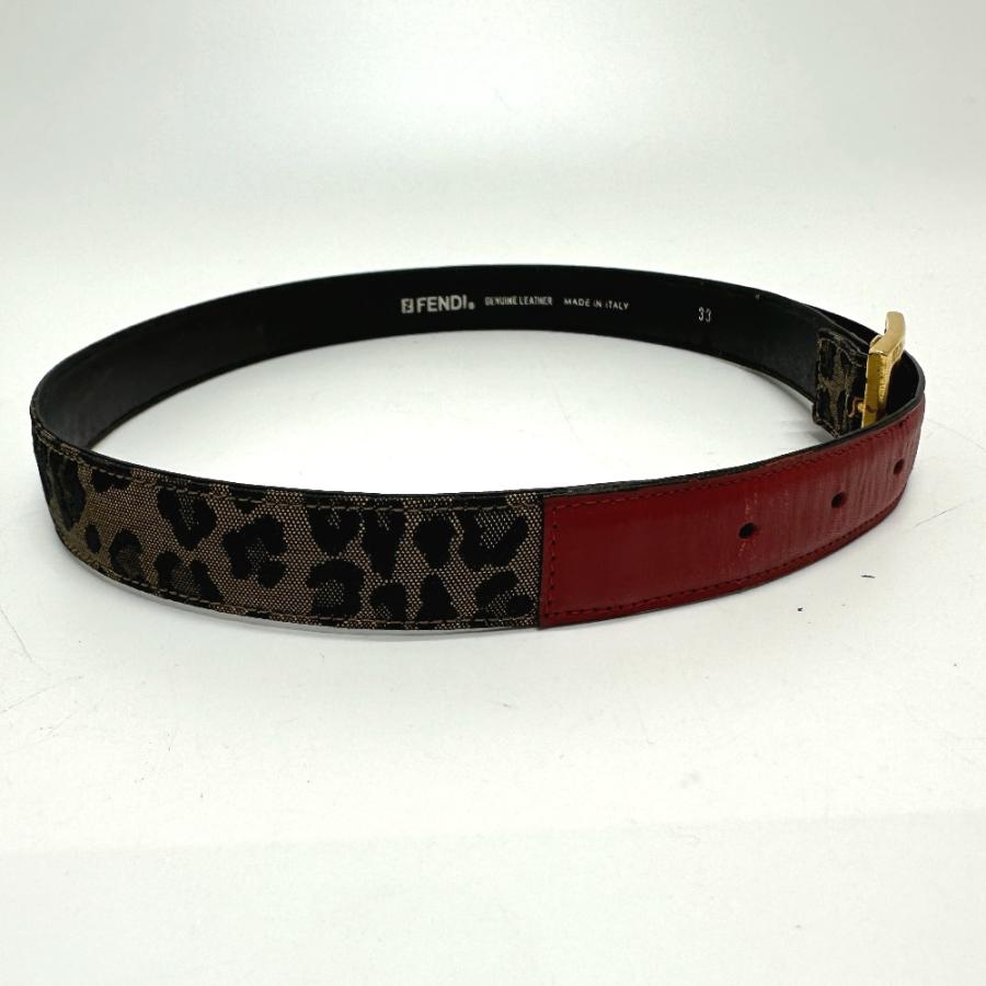 FENDI フェンディ レオパード ベルト ブラウン/レッド レディース【中古】 | FENDI | 06