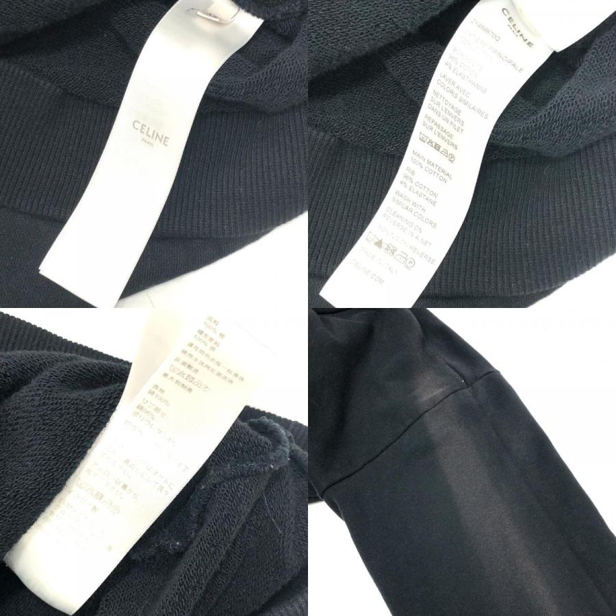CELINE セリーヌ 2Y468670Q フード スウェット ロゴ紐 パーカー ブラック メンズ【中古】 | CELINE | 08