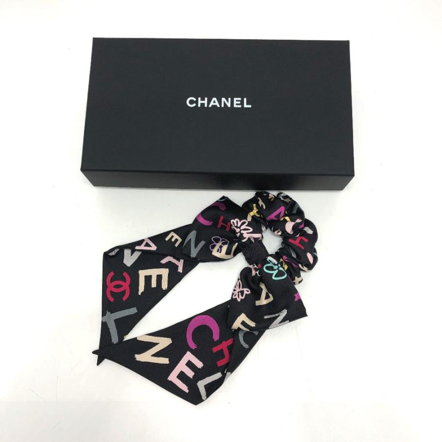 未使用 CHANEL シャネル ヘアアクセサリー 23S リボン ココマーク シュシュ ブラック レディース【中古】｜reference｜09