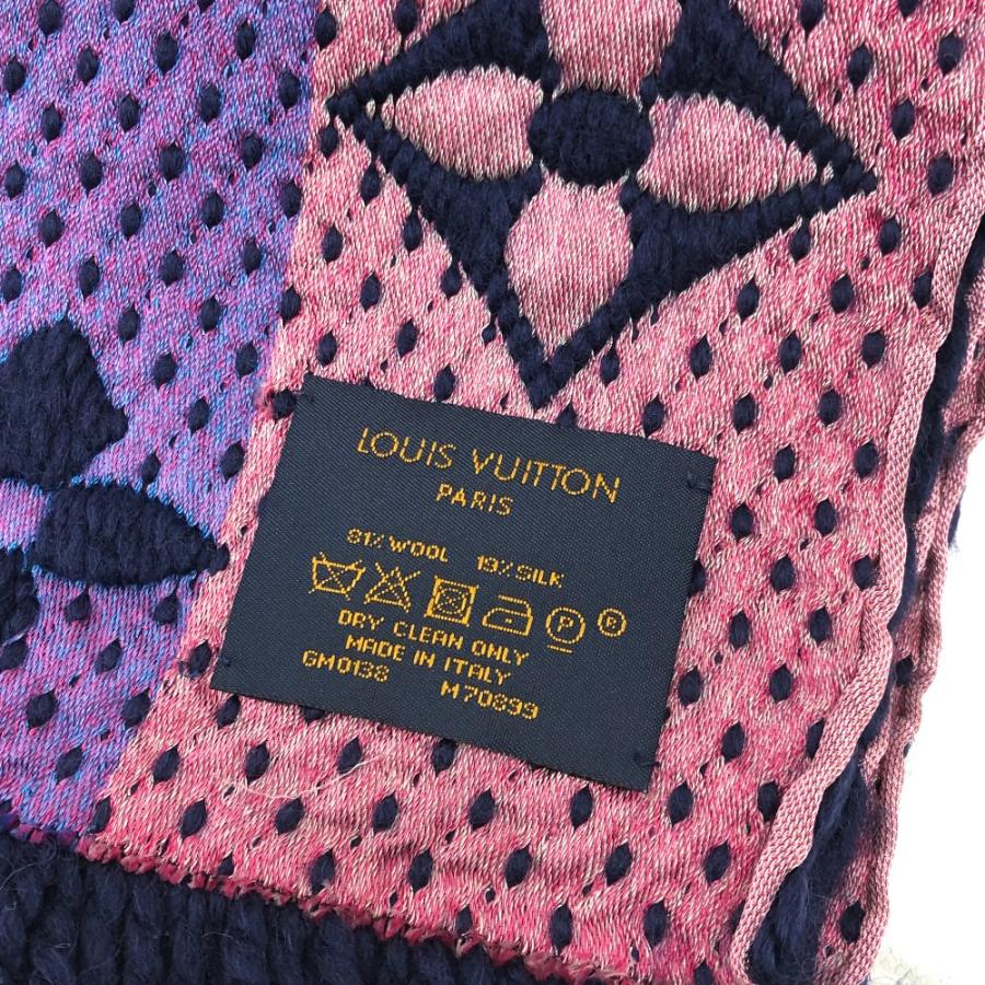 LOUIS VUITTON ルイヴィトン M70899 エシャルプ ロゴマニア レインボー モノグラム マフラー ネイビー レディース【中古】 | LOUIS VUITTON | 05