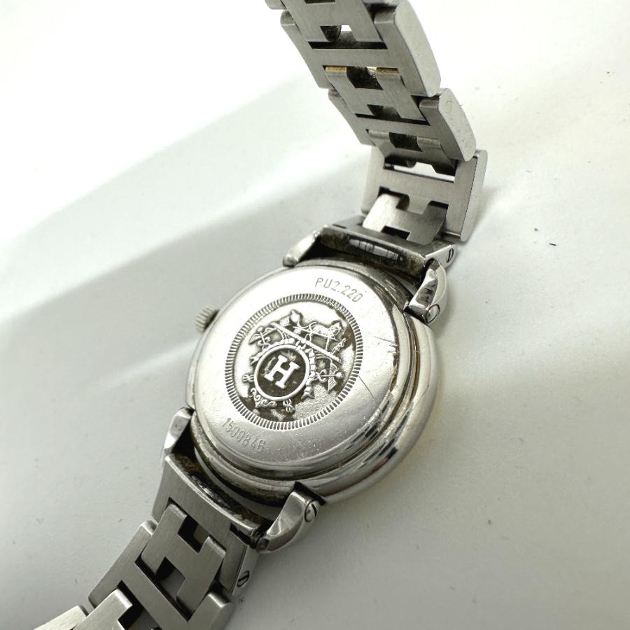 HERMES エルメス PU2.220 プルマン クォーツ デイト 腕時計 シルバー/ゴールド レディース【中古】 | HERMES | 07