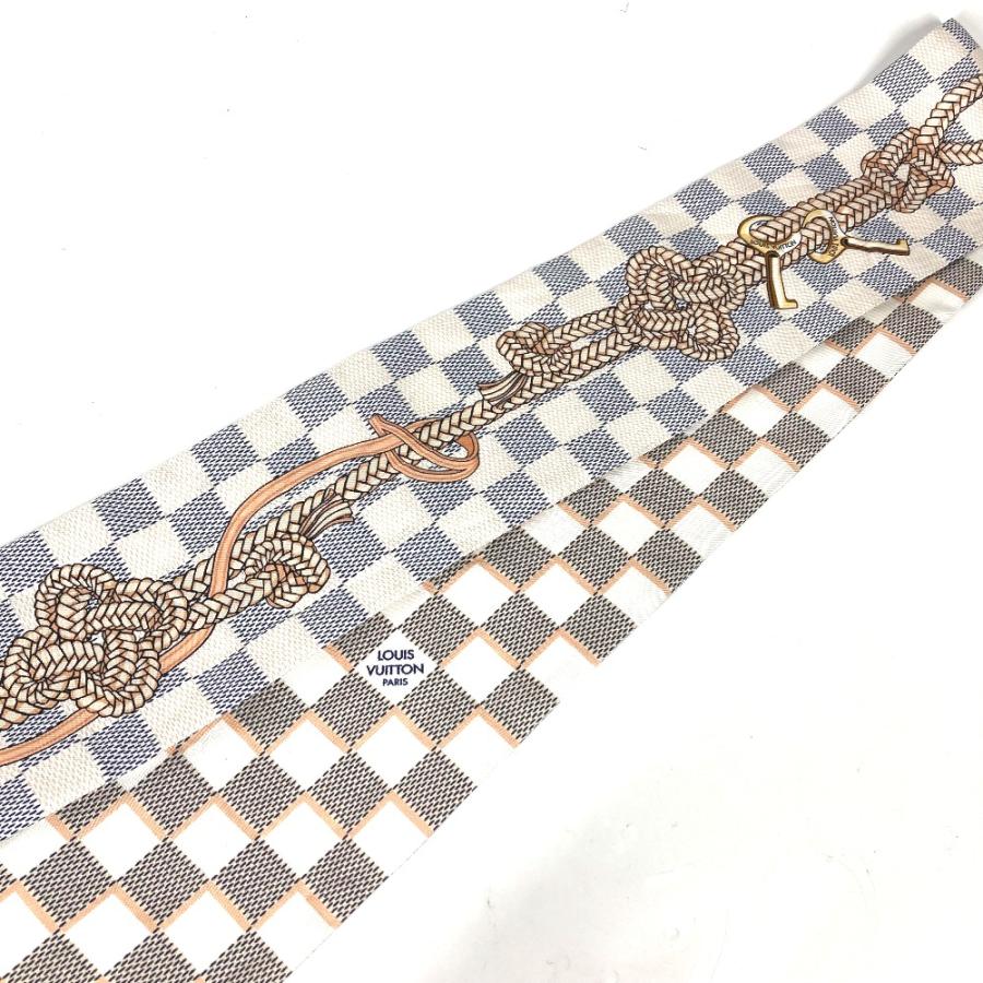 LOUIS VUITTON ルイヴィトン M77696 バンドー インフィニティ  バンドースカーフ ダミエアズール スカーフ ホワイト レディース【中古】 | LOUIS VUITTON | 02