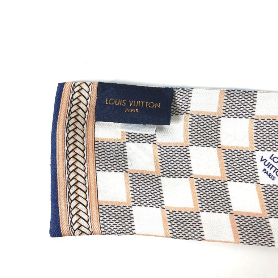 LOUIS VUITTON ルイヴィトン M77696 バンドー インフィニティ  バンドースカーフ ダミエアズール スカーフ ホワイト レディース【中古】 | LOUIS VUITTON | 03