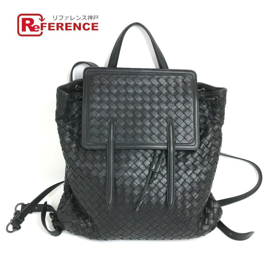 Bottega Veneta Veneta Veneta ボッテガヴェネタ イントレチャート 中古 チェーンショルダー バックパック リュックサック レザー ブラック メンズ Or 2222 9 中古 リファレンス コレクション 購入最安値