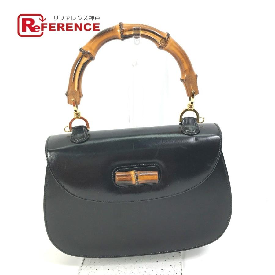 GUCCI グッチ 000・1951 バンブー トップハンドル カバン ターンロック オールドグッチ ハンドバッグ ブラック レディース【中古】 | GUCCI