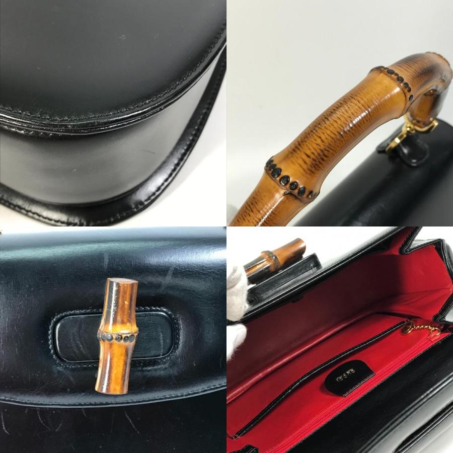 GUCCI グッチ 000・1951 バンブー トップハンドル カバン ターンロック オールドグッチ ハンドバッグ ブラック レディース【中古】 | GUCCI | 08