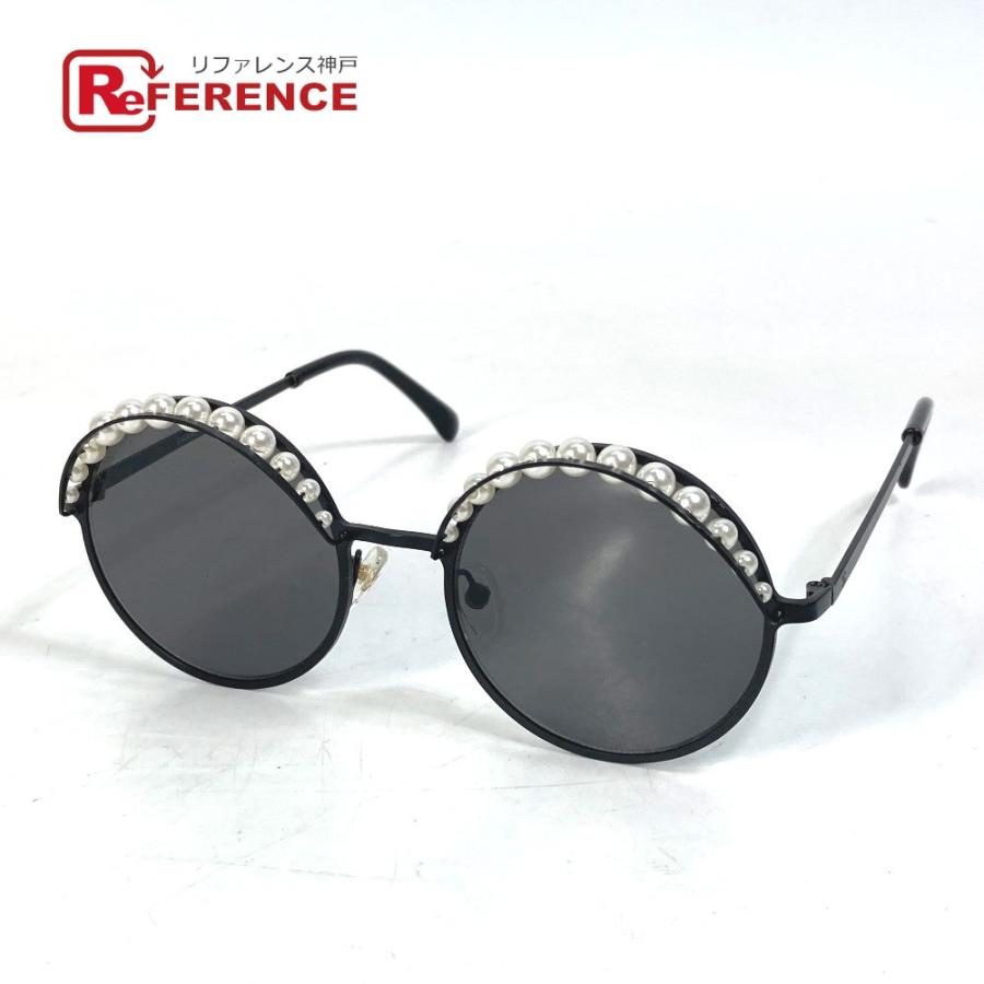 CHANEL シャネル CH4234 フェイクパール 眼鏡 メガネ めがね 丸型 CC ココマーク サングラス ブラック レディース【中古】 | CHANEL
