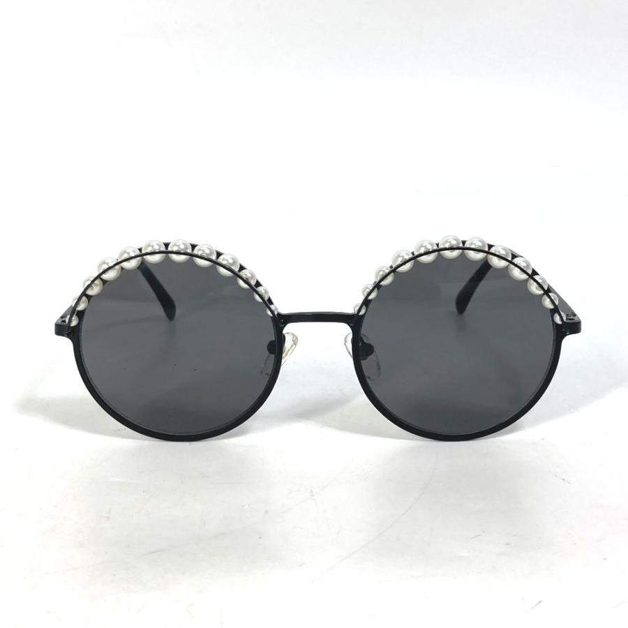 CHANEL シャネル CH4234 フェイクパール 眼鏡 メガネ めがね 丸型 CC ココマーク サングラス ブラック レディース【中古】 | CHANEL | 01