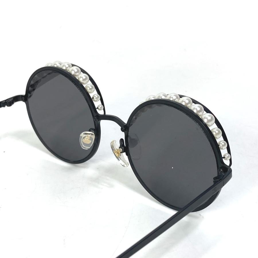 CHANEL シャネル CH4234 フェイクパール 眼鏡 メガネ めがね 丸型 CC ココマーク サングラス ブラック レディース【中古】 | CHANEL | 03