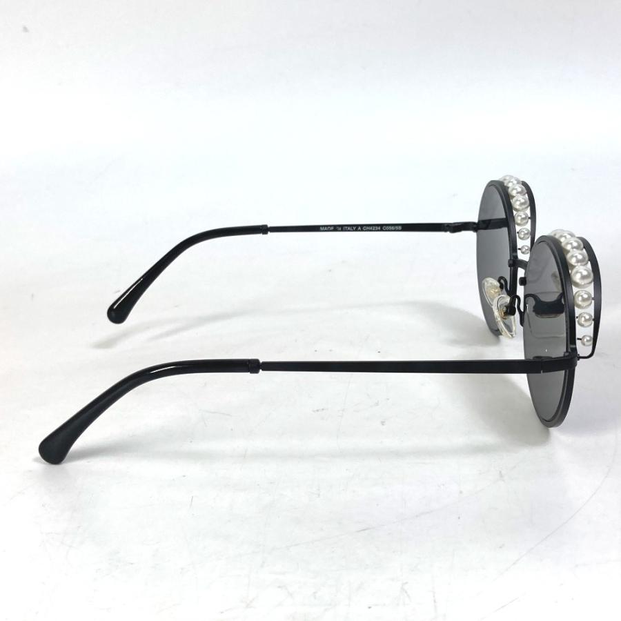 CHANEL シャネル CH4234 フェイクパール 眼鏡 メガネ めがね 丸型 CC ココマーク サングラス ブラック レディース【中古】 | CHANEL | 04