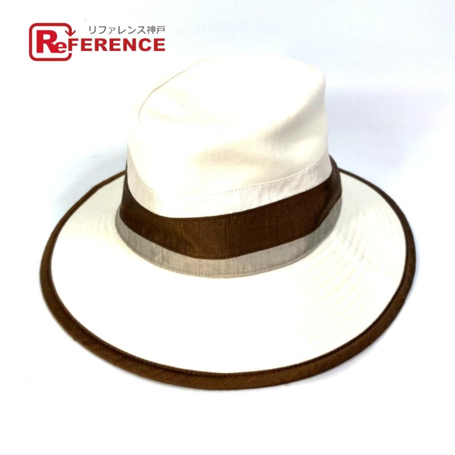 HERMES エルメス ハット帽 帽子 バケットハット ボブハット バイカラー ハット ブラウン/アイボリー系 レディース【中古】 | HERMES