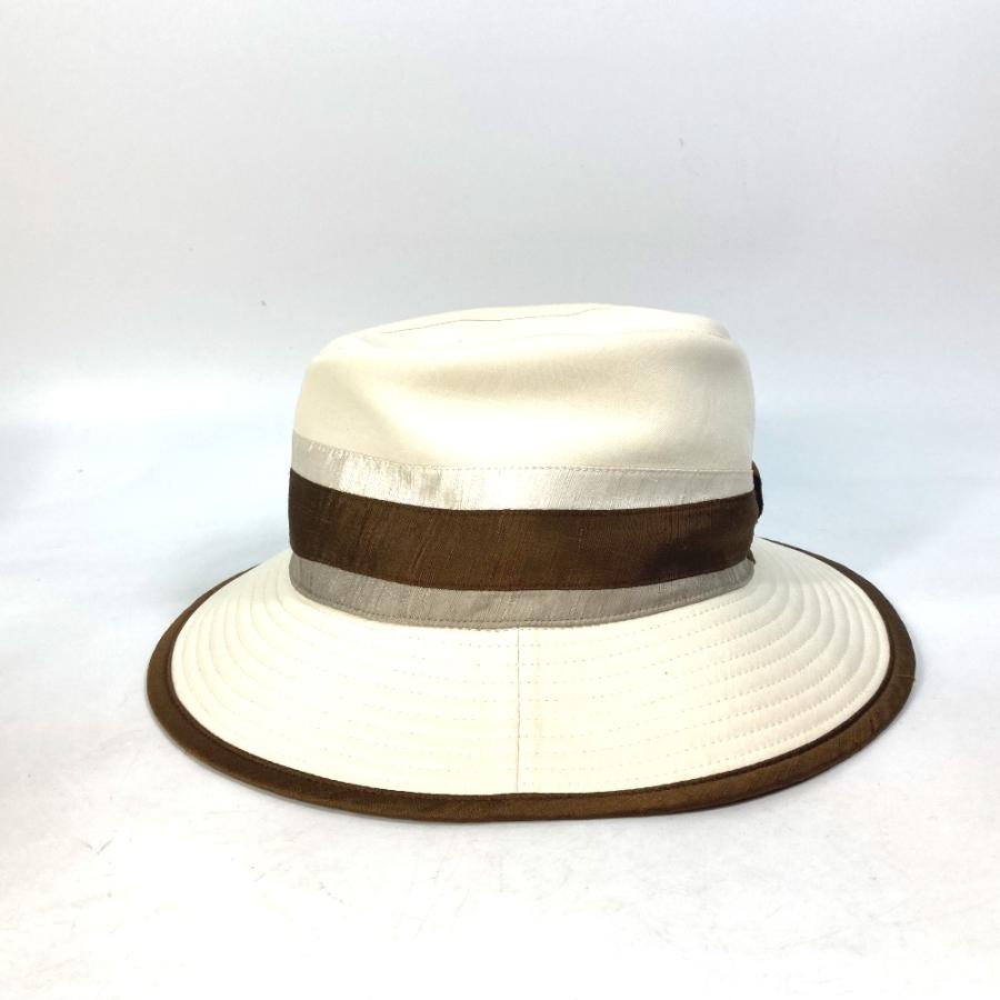 HERMES エルメス ハット帽 帽子 バケットハット ボブハット バイカラー ハット ブラウン/アイボリー系 レディース【中古】 | HERMES | 02