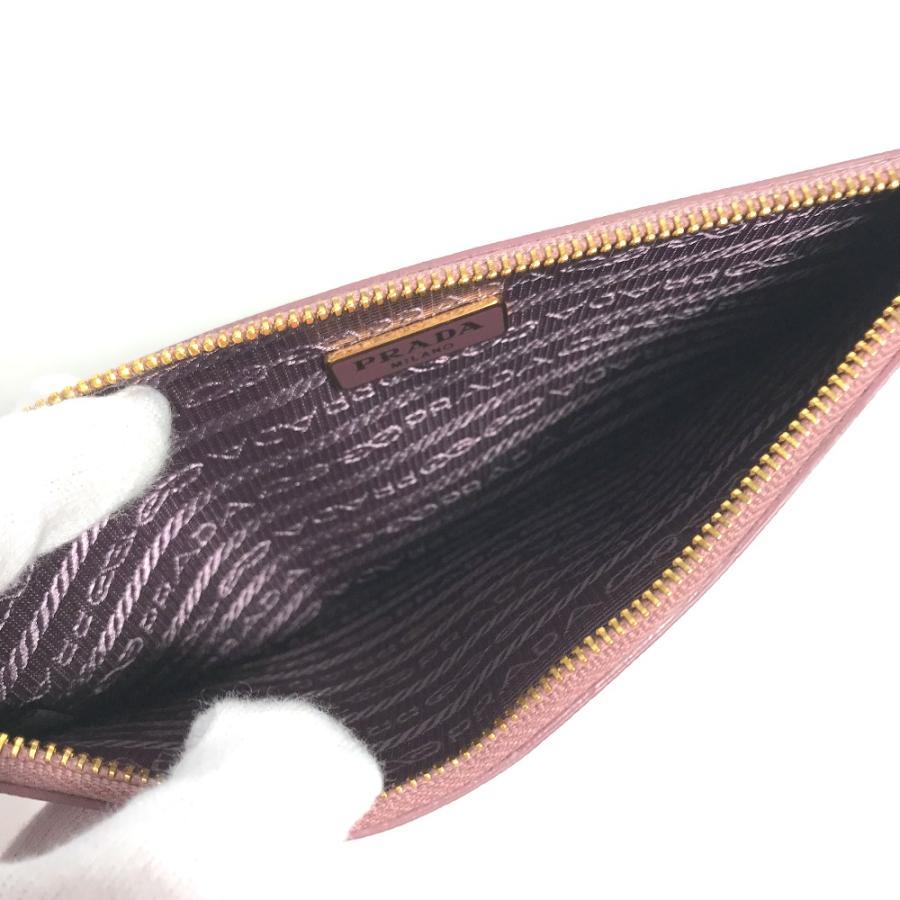 PRADA プラダ ロゴ メイクポーチ 化粧 フラットポーチ ポーチ ピンク系 レディース【中古】 | PRADA | 06