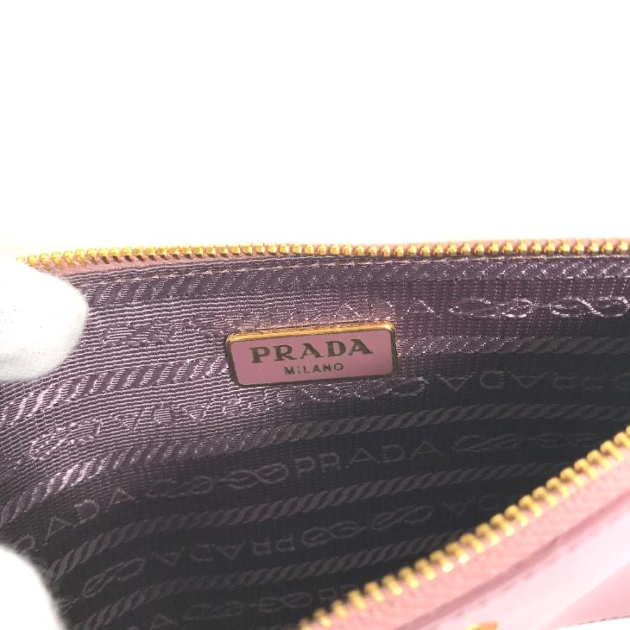 PRADA プラダ ロゴ メイクポーチ 化粧 フラットポーチ ポーチ ピンク系 レディース【中古】 | PRADA | 07