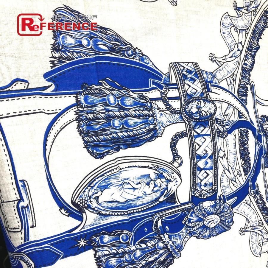 HERMES エルメス カレ ジェアン 140 ストール  ショール グレー/ブルー レディース【中古】 | HERMES