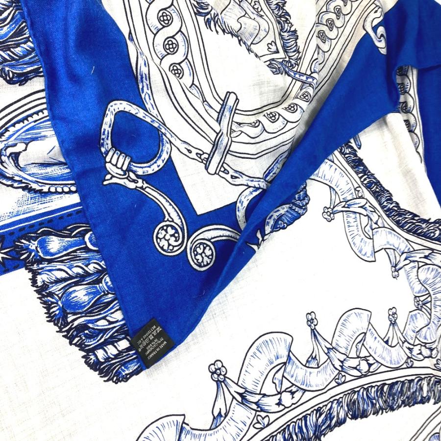 HERMES エルメス カレ ジェアン 140 ストール  ショール グレー/ブルー レディース【中古】 | HERMES | 01