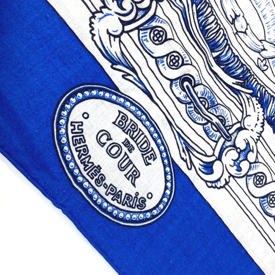 HERMES エルメス カレ ジェアン 140 ストール  ショール グレー/ブルー レディース【中古】 | HERMES | 03