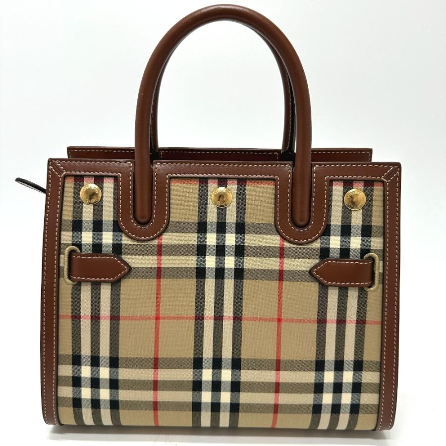 美品 BURBERRY バーバリー 8025267 タイトル ミニ チェック ハンドバッグ ブラウン レディース【中古】 | BURBERRY | 01