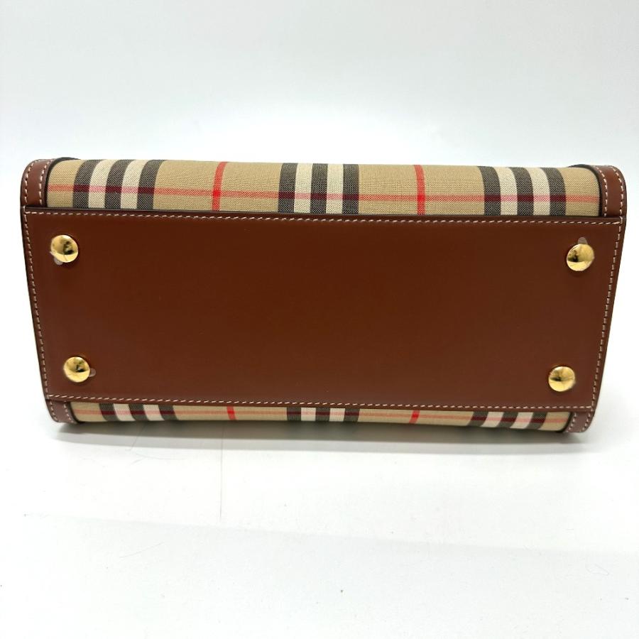 美品 BURBERRY バーバリー 8025267 タイトル ミニ チェック ハンドバッグ ブラウン レディース【中古】 | BURBERRY | 04