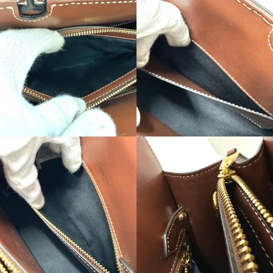 美品 BURBERRY バーバリー 8025267 タイトル ミニ チェック ハンドバッグ ブラウン レディース【中古】 | BURBERRY | 09