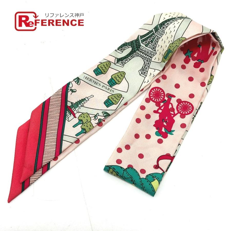 美品 HERMES エルメス ツイリー ファッション小物  スカーフ ピンク レディース【中古】 | HERMES