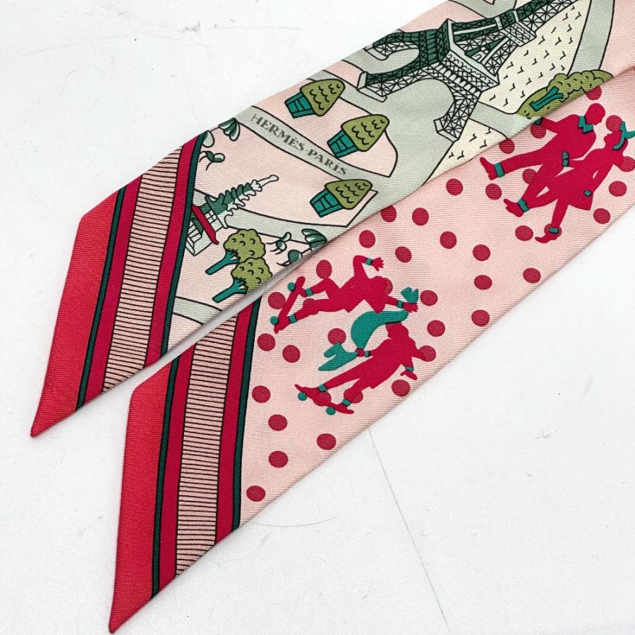 美品 HERMES エルメス ツイリー ファッション小物  スカーフ ピンク レディース【中古】 | HERMES | 02