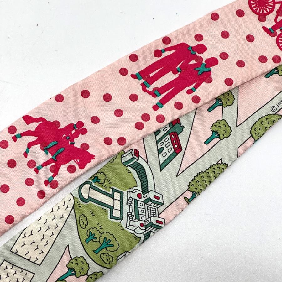 美品 HERMES エルメス ツイリー ファッション小物  スカーフ ピンク レディース【中古】 | HERMES | 06