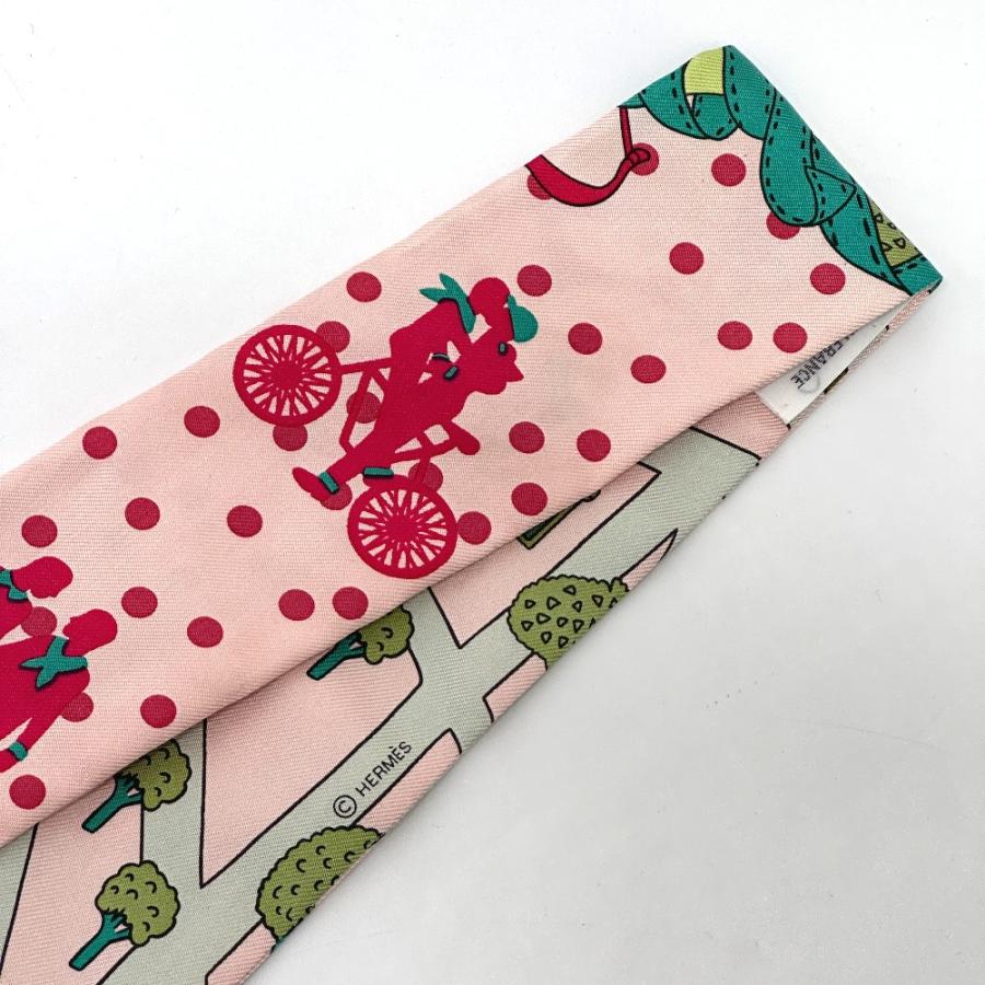 美品 HERMES エルメス ツイリー ファッション小物  スカーフ ピンク レディース【中古】 | HERMES | 07