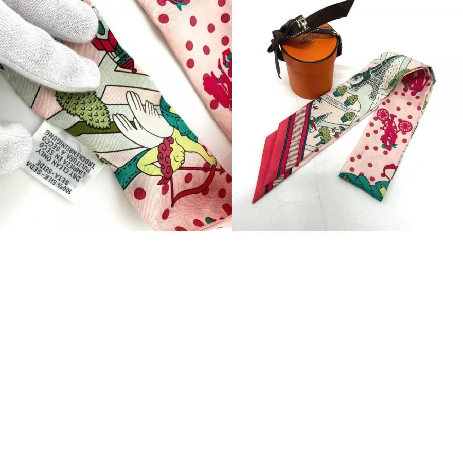美品 HERMES エルメス ツイリー ファッション小物  スカーフ ピンク レディース【中古】 | HERMES | 09