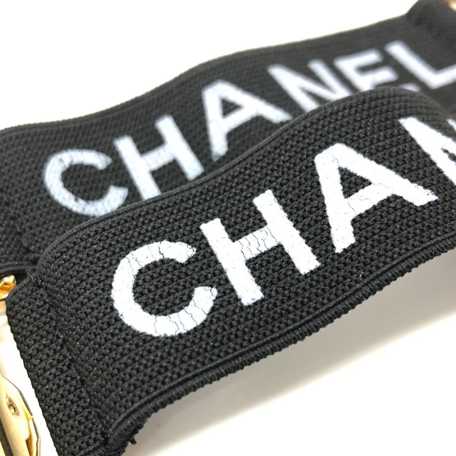 CHANEL シャネル  アームバンド 左右ペア 袖止め ロゴ ベルト ブラック【中古】 | CHANEL | 02